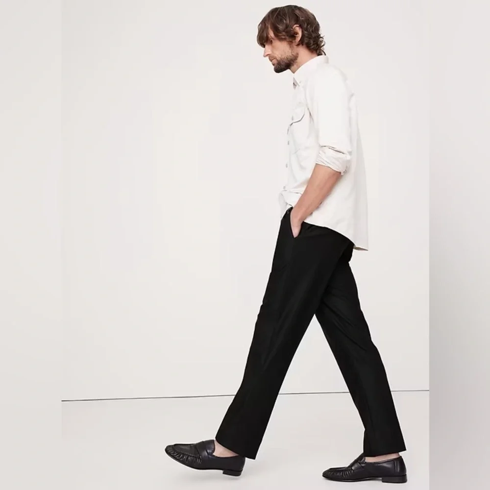 NWT! Banana Republic Black Signature Italian Hopsack Suit Pant - 🩷